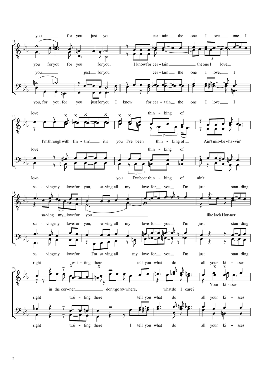 Ain't Misbehavin' TTBB scores gallery preview page 2