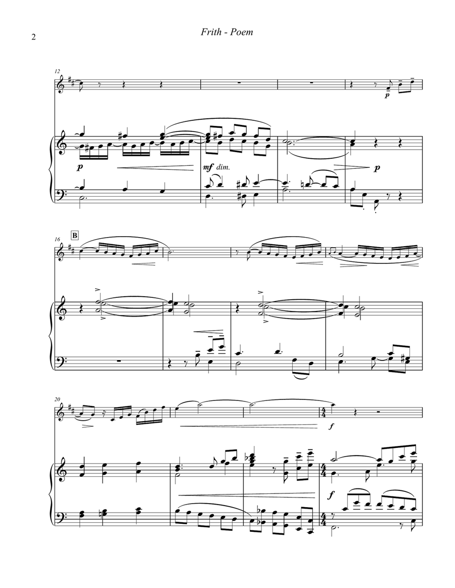 Poem for Trumpet or Flugelhorn & Piano Brass Duet scores gallery preview page 2