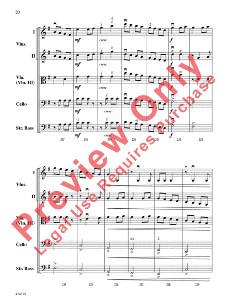 Dance of the Red Dragons String Orchestra scores gallery preview page 21
