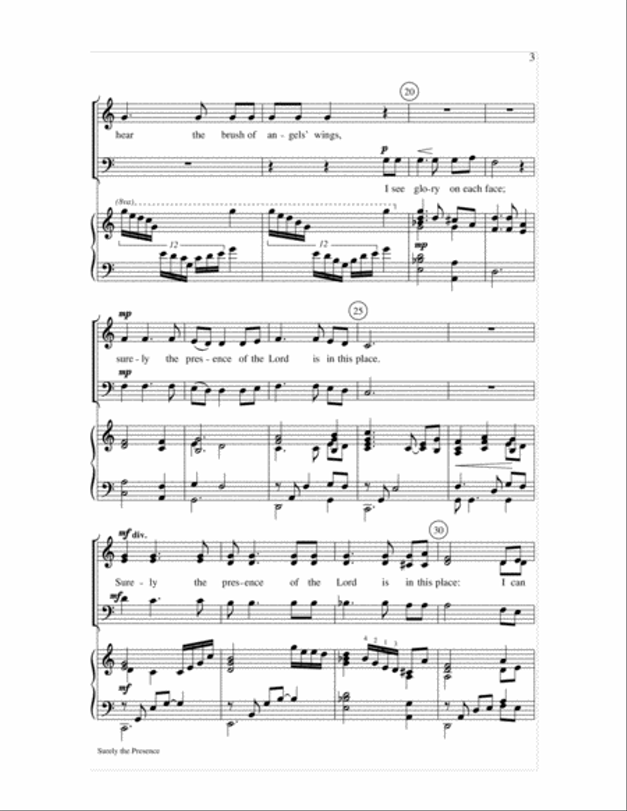 Surely the Presence of the Lord Choir scores gallery preview page 3