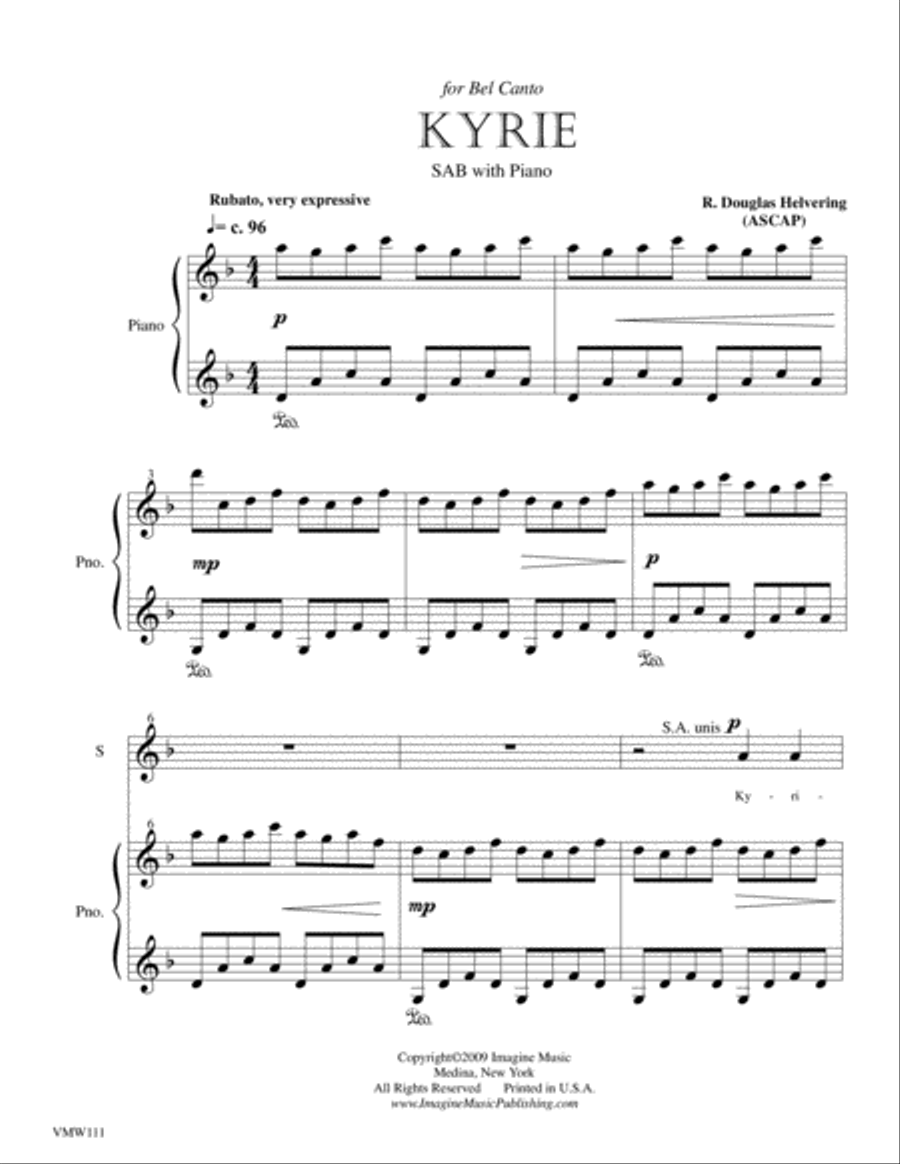 Kyrie (SAB) Kyrie (SAB) 3-Part scores gallery preview page 1