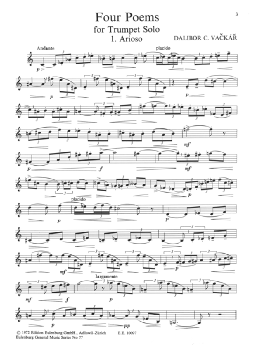 Four Poems Trumpet Solo scores gallery preview page 2