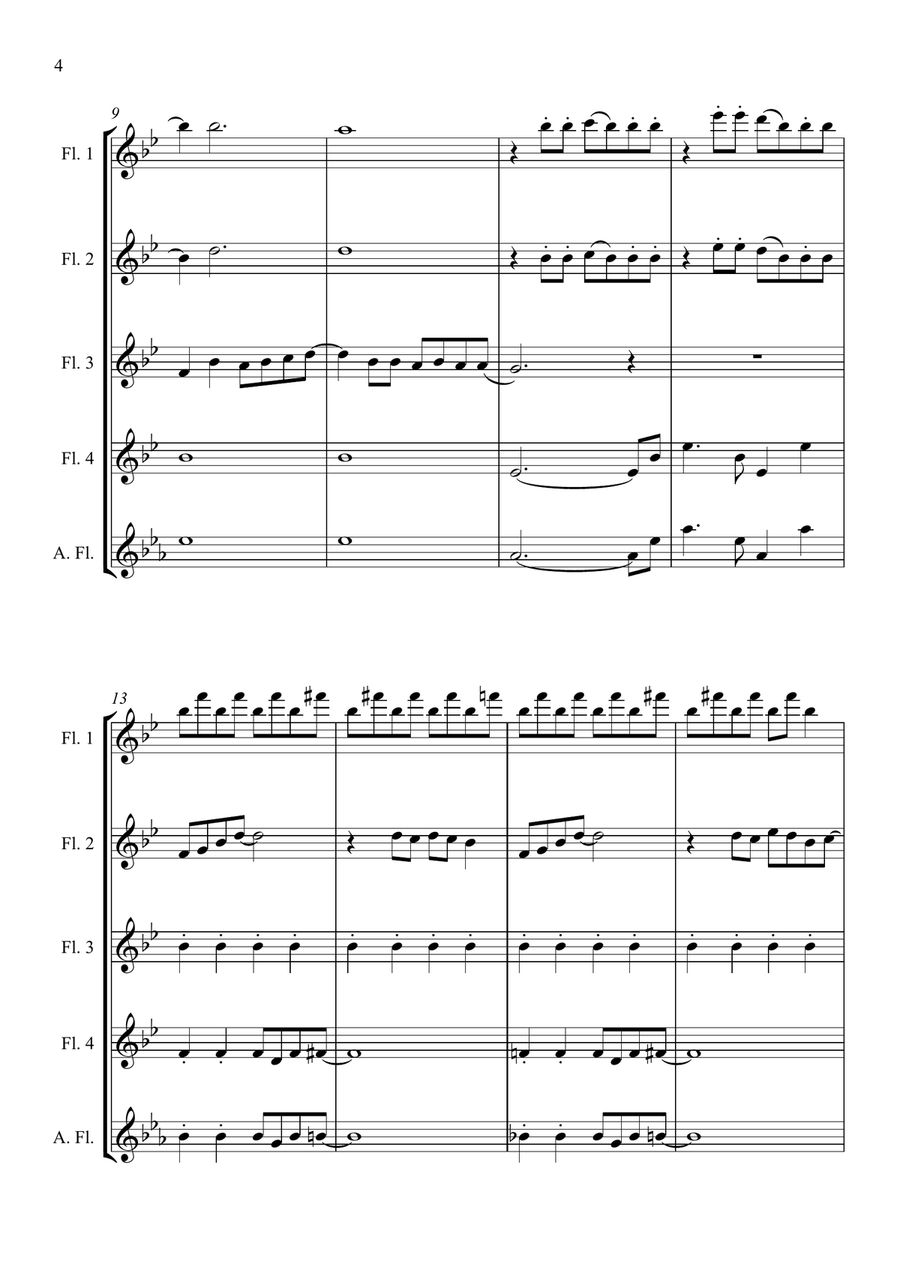 Mamma Mia Mamma Mia Flute Quartet scores gallery preview page 4
