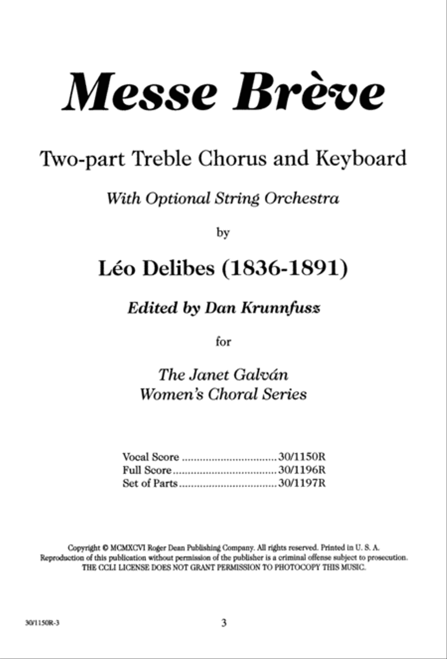 Messe Brève 2-Part scores gallery preview page 4