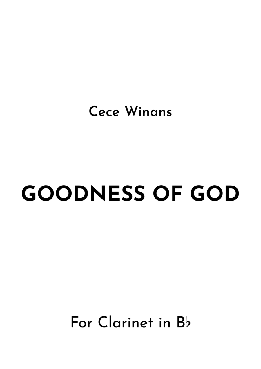 Goodness Of God B-Flat Clarinet scores gallery preview page 1