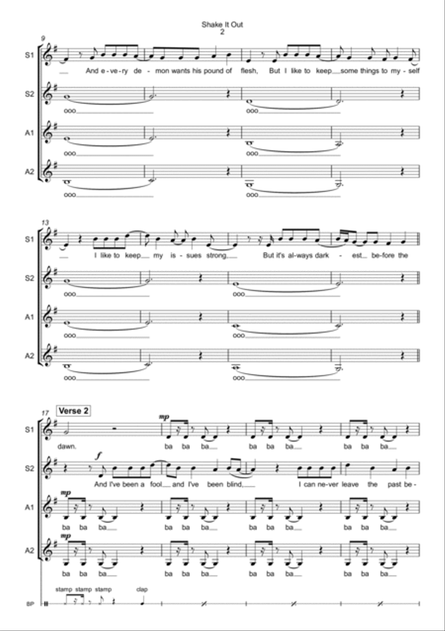 Shake It Out SSAA scores gallery preview page 2