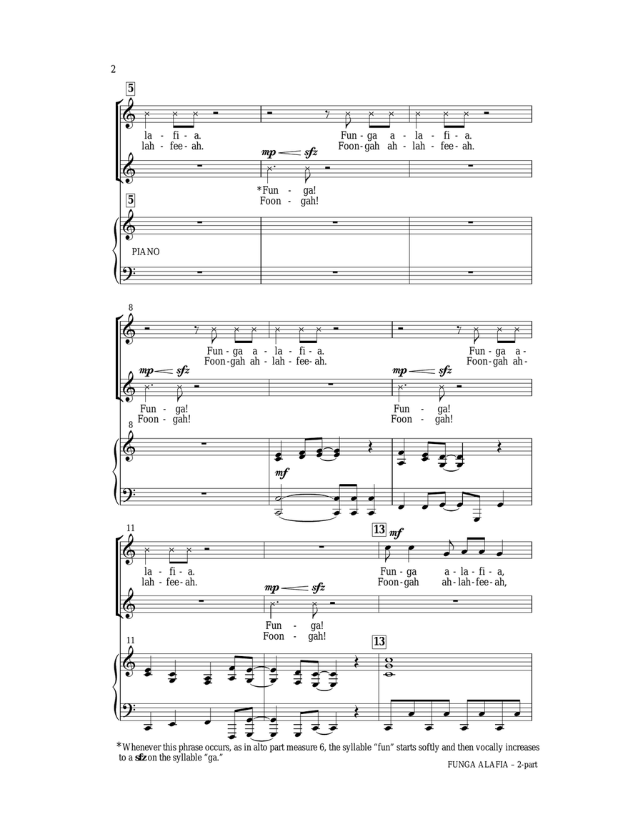 Funga Alafia (arr. Jill Gallina) 2-Part scores gallery preview page 2