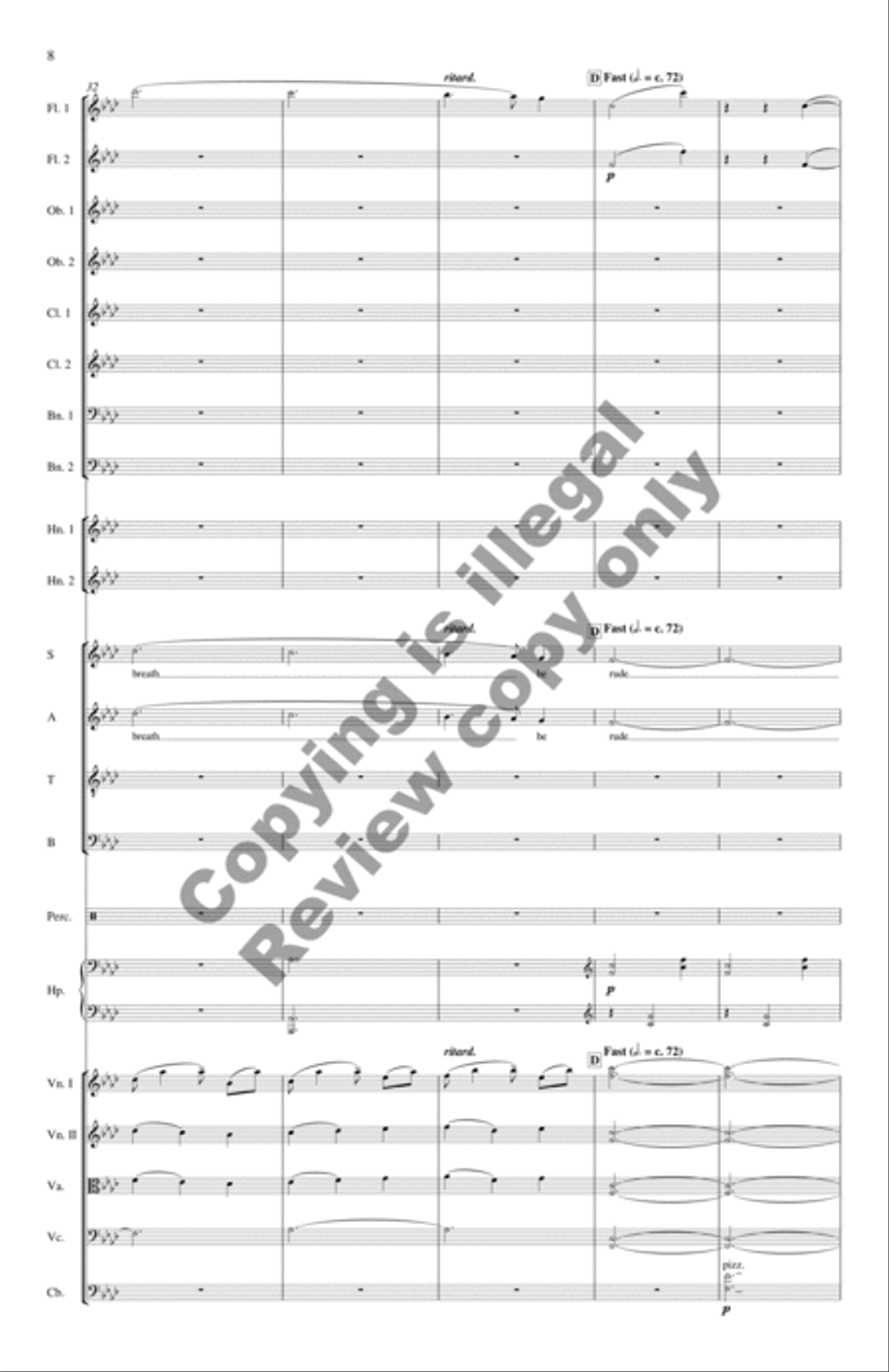 Blow, Blow, Thou Winter Wind (Orchestra Score) Choir scores gallery preview page 8