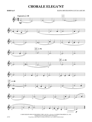 Chorale Elega'nt: 1st F Horn