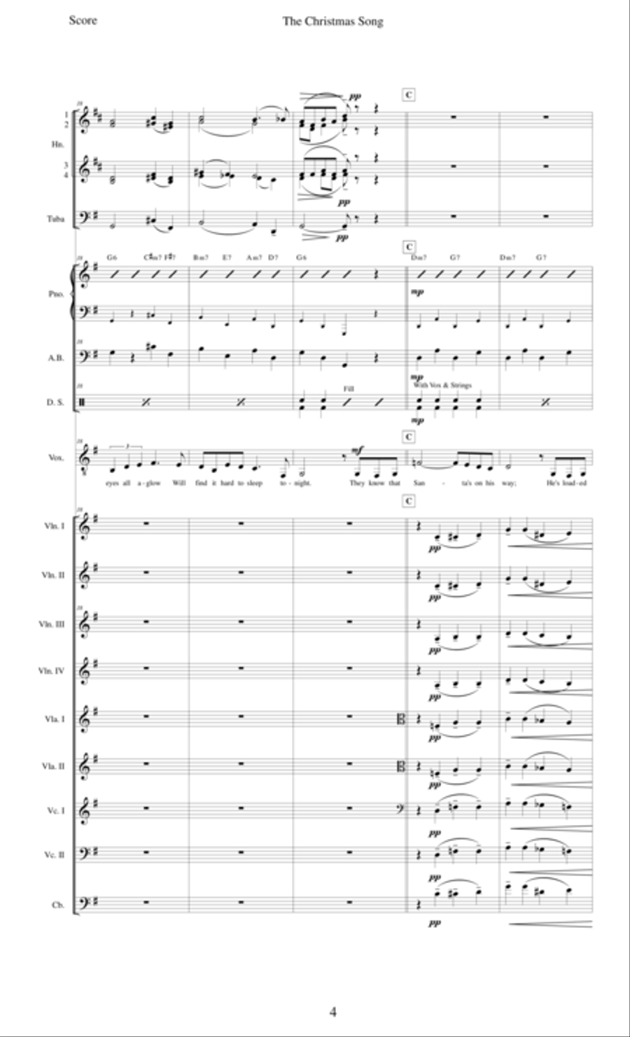 The Christmas Song (Chestnuts Roasting On An Open Fire) String Orchestra scores gallery preview page 6