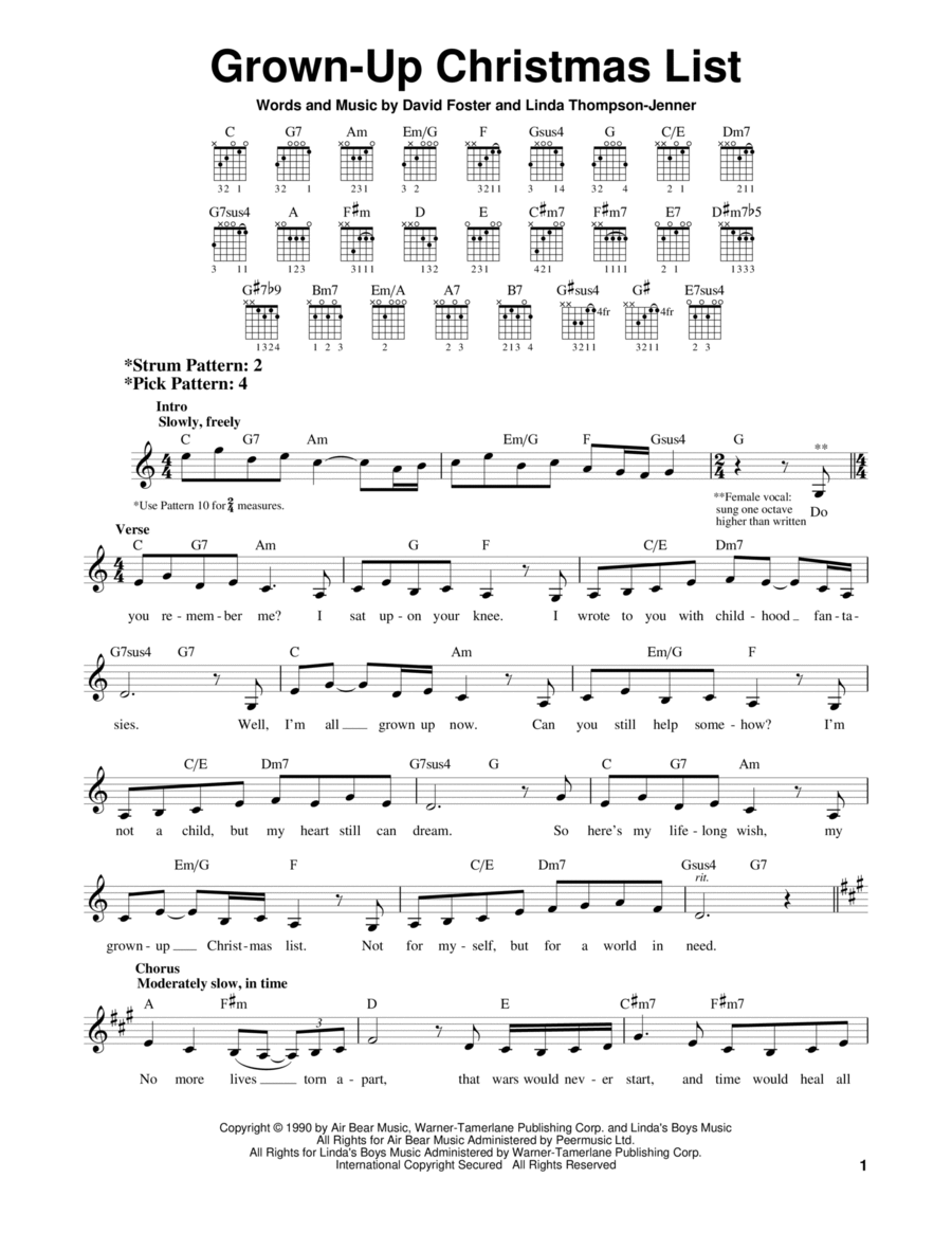 Grown-Up Christmas List Grown-Up Christmas List Acoustic Guitar scores gallery preview page 1