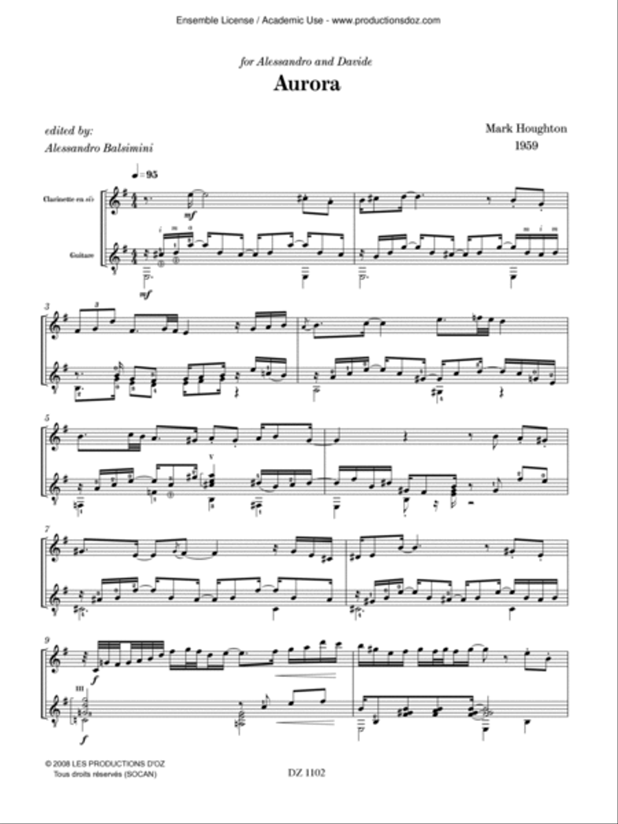 Aurora Aurora Clarinet scores gallery preview page 3