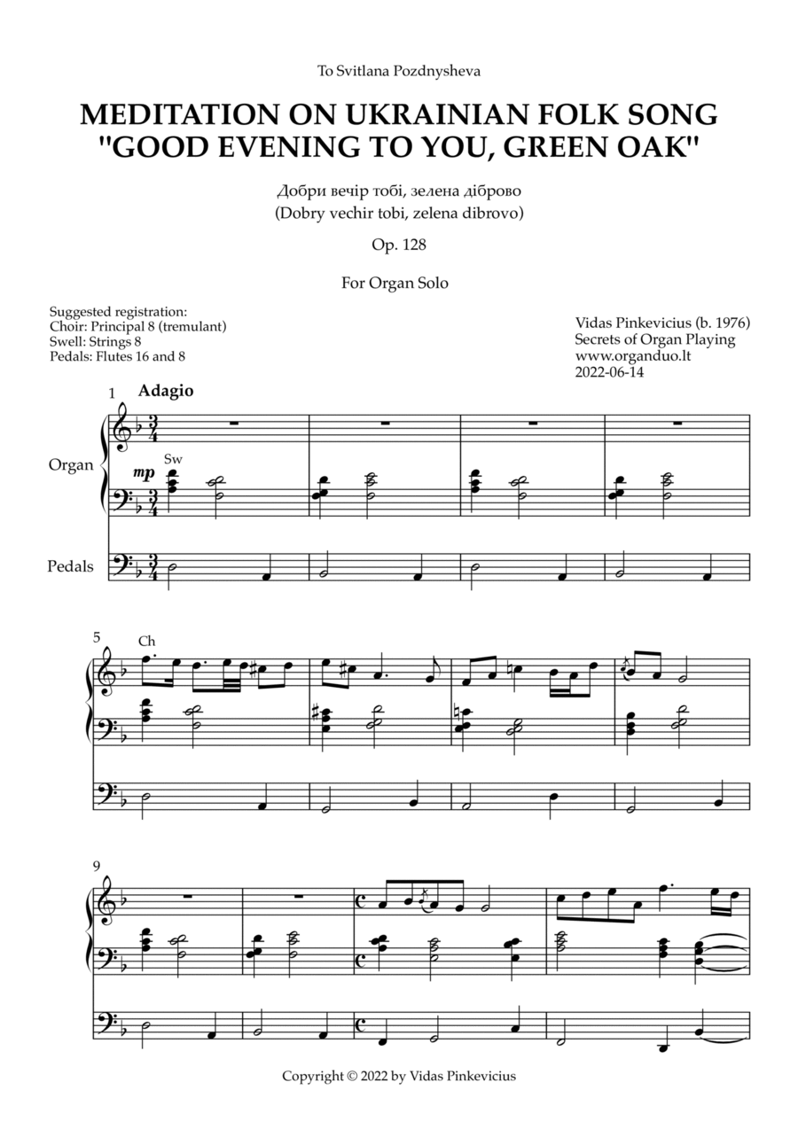 Meditation on Ukrainian Folk Song 
