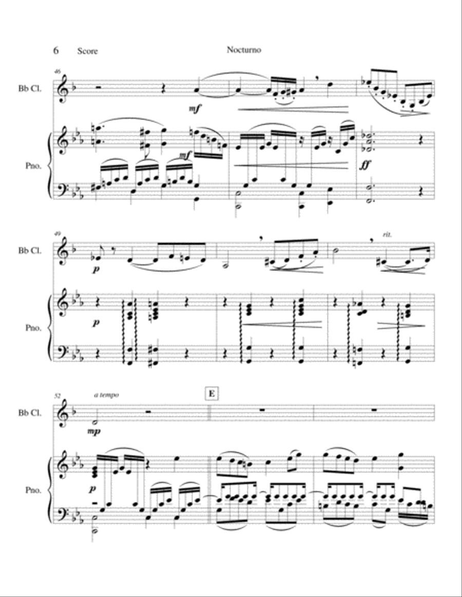 Nocturno - Opus 7 Clarinet Solo scores gallery preview page 6