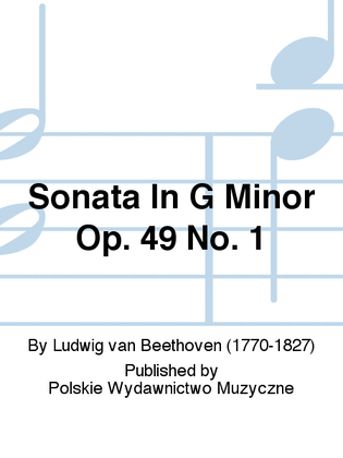 Book cover for Sonata In G Minor Op. 49 No. 1