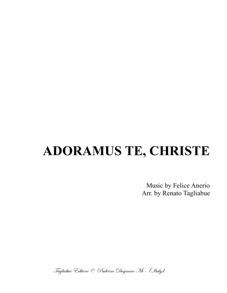 ADORAMUS TE CHRISTE - Anerio - For SSTB Choir - Score Only image number null