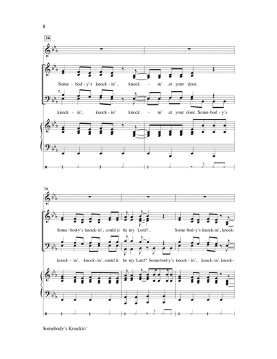 Somebody's Knockin' Children's Choir scores gallery preview page 8