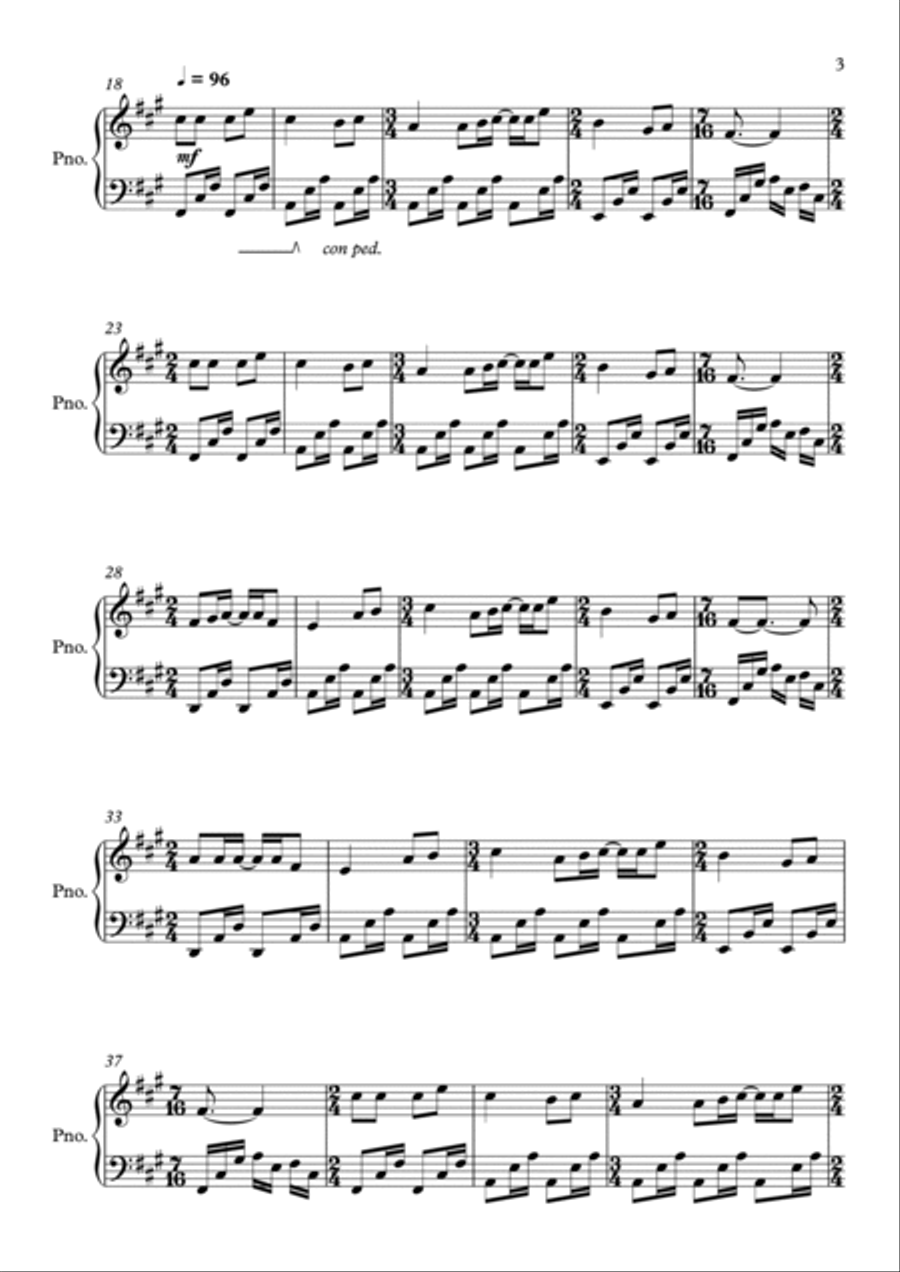 Ojos Azules Piano Solo scores gallery preview page 2