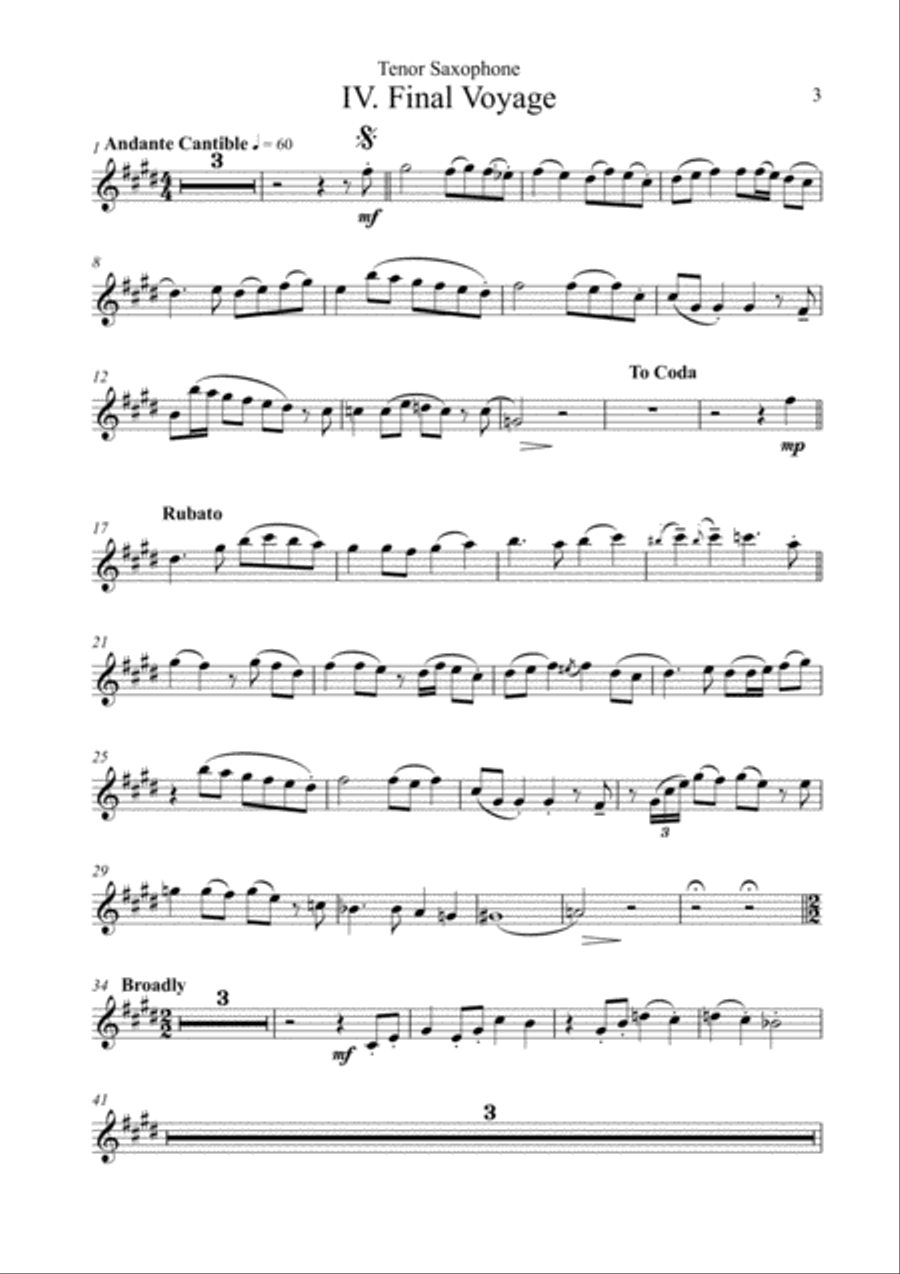 Selections from Boat Symphony (Solo for Tenor Saxophone) Tenor Saxophone scores gallery preview page 3