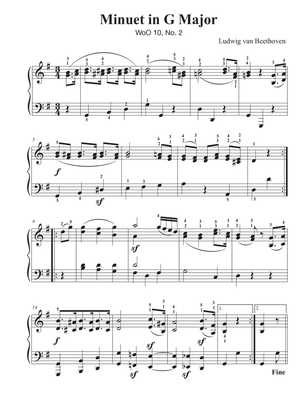 Minuet in G Major - WoO 10, No. 2 - Beethoven