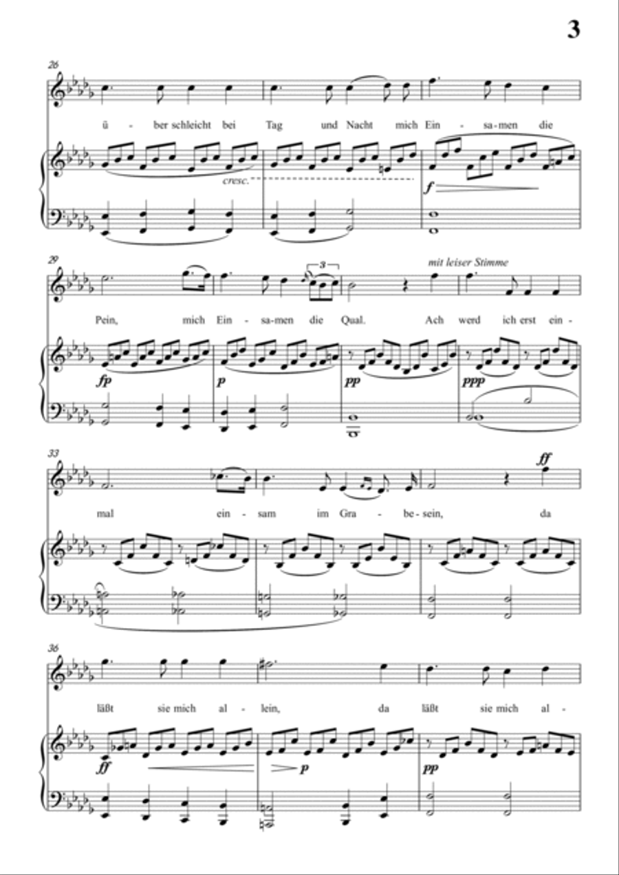 Schubert-Gesänge des Harfners,Op.12 No.1 in bB minor,for Vocal and Piano Voice scores gallery preview page 4