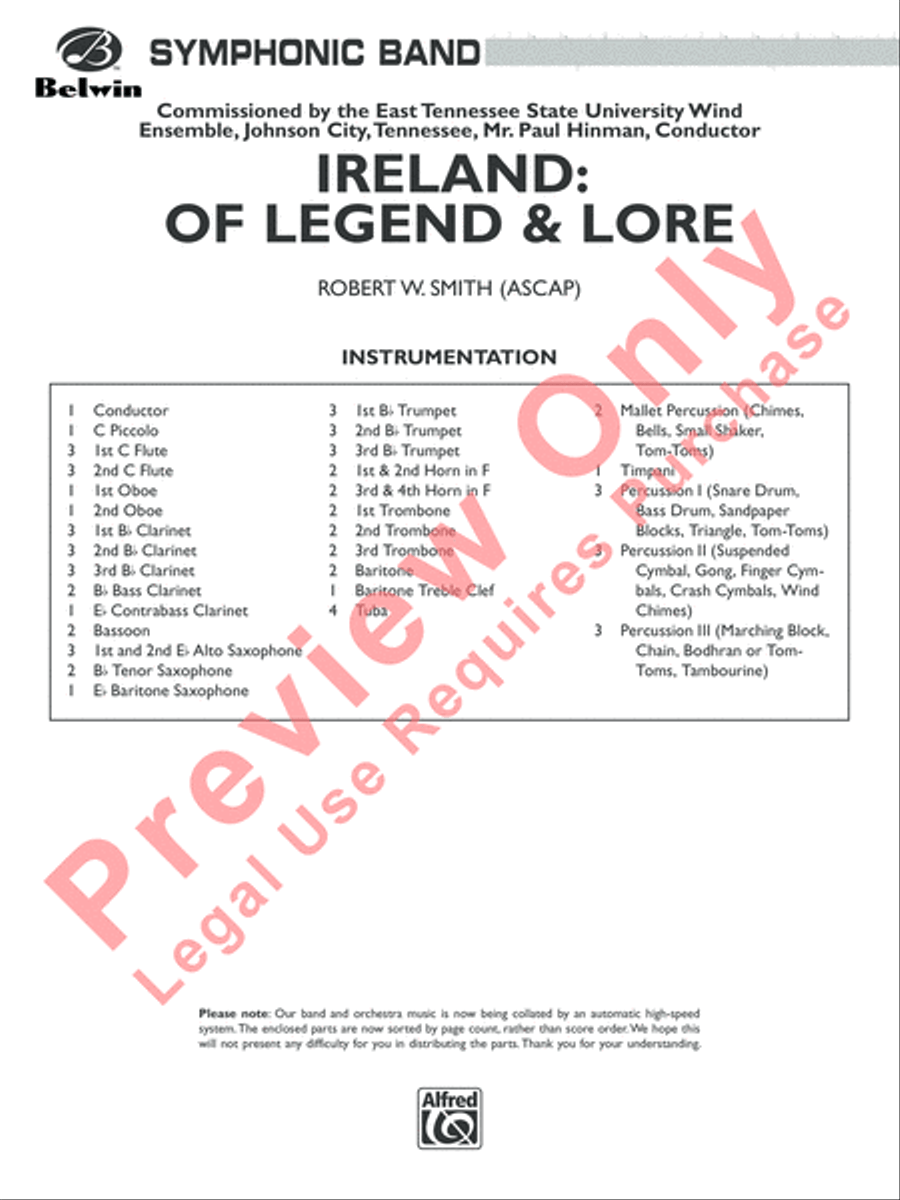 Ireland: Of Legend and Lore Concert Band scores gallery preview page 2
