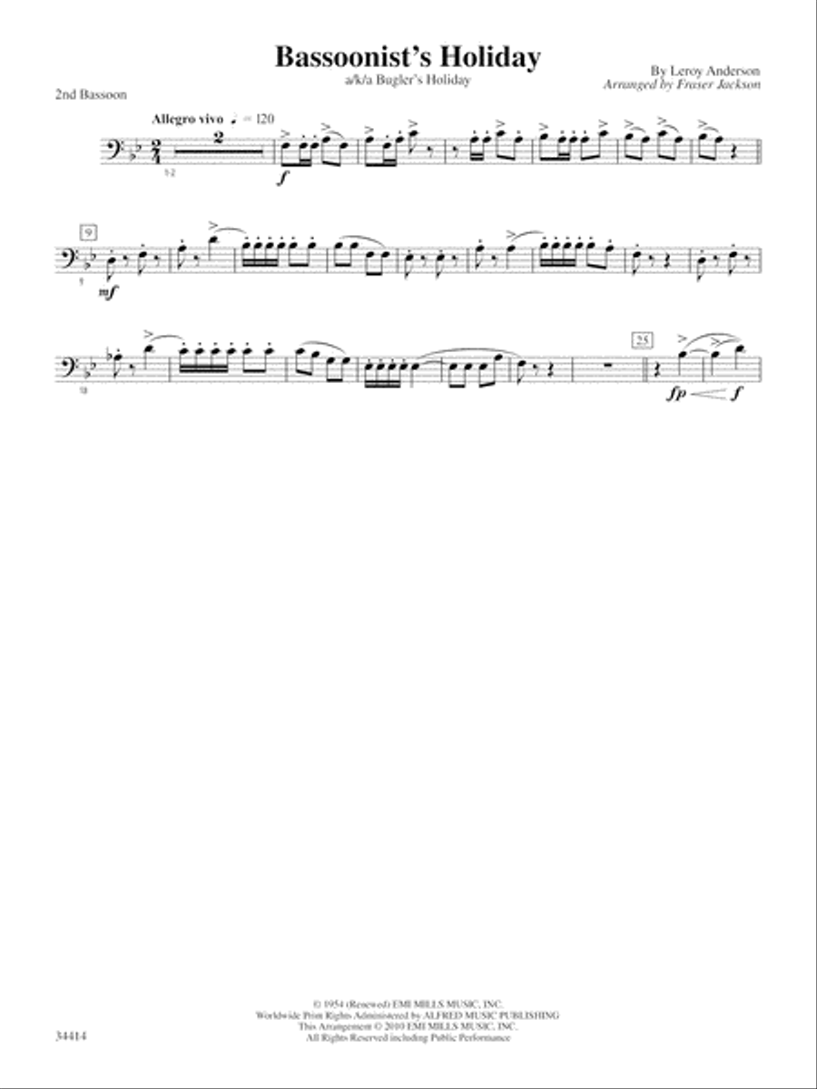 Bassoonist's Holiday (AKA Bugler's Holiday) Bassoon Quartet scores gallery preview page 4