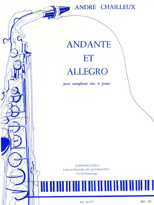 Book cover for Andante Et Allegro Pour Saxophone Alto Et Piano