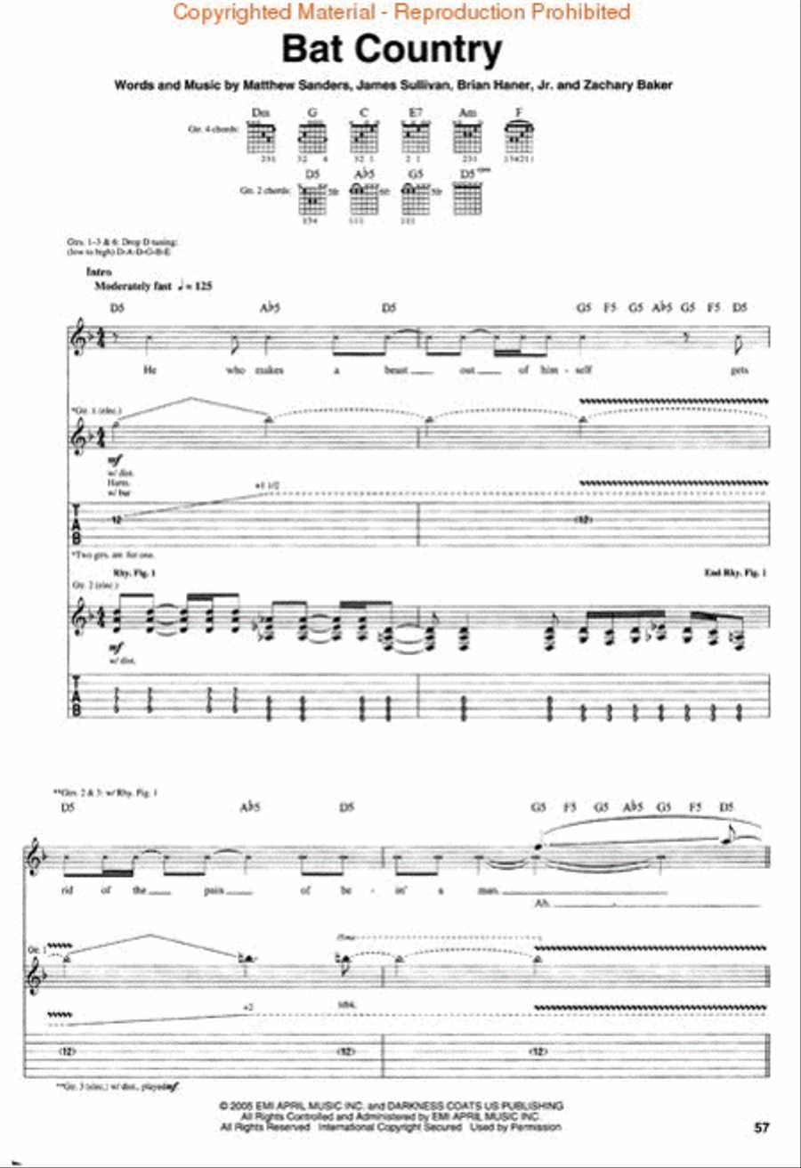 Avenged Sevenfold – City of Evil Electric Guitar scores gallery preview page 2