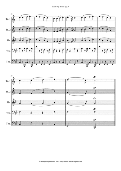 Ode to Joy (Europe Anthem) for Brass Quintet image number null