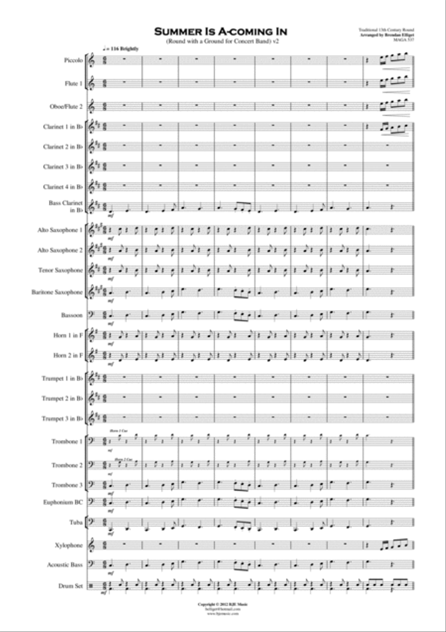 Summer Is A-coming In - Concert Band Score and Parts PDF Concert Band scores gallery preview page 2