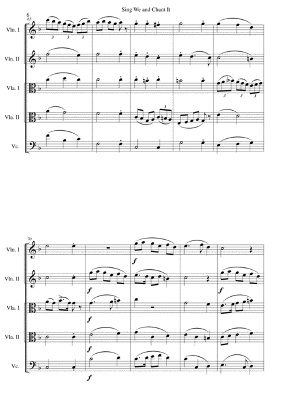 Sing we and chant it (with variations) for string quintet (2 violins, 2 violas and 1 cello) String Trio scores gallery preview page 6