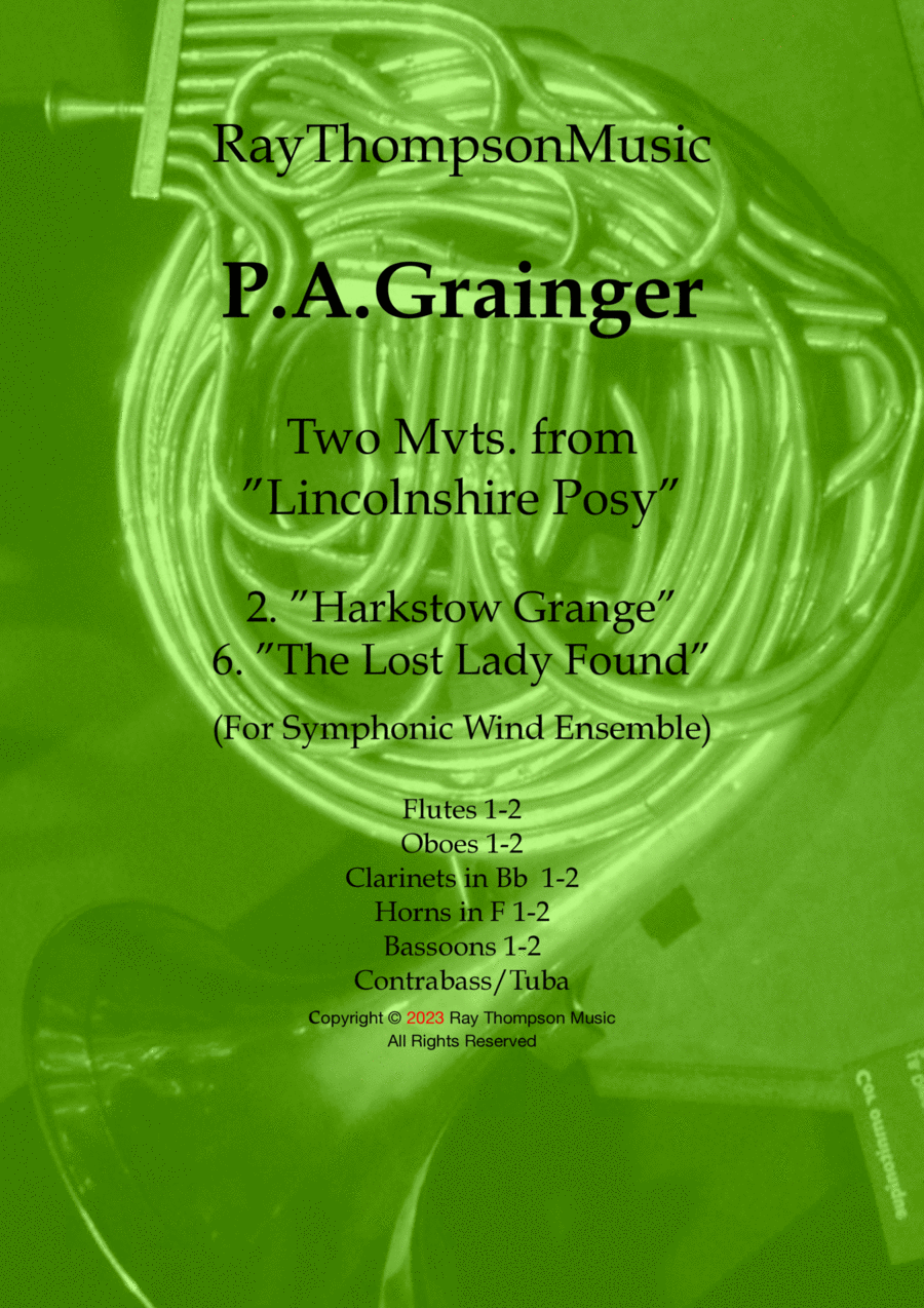 Grainger: Two Mvts. from “Lincolnshire Posy” - symphonic winds Woodwind Quintet scores gallery preview page 1