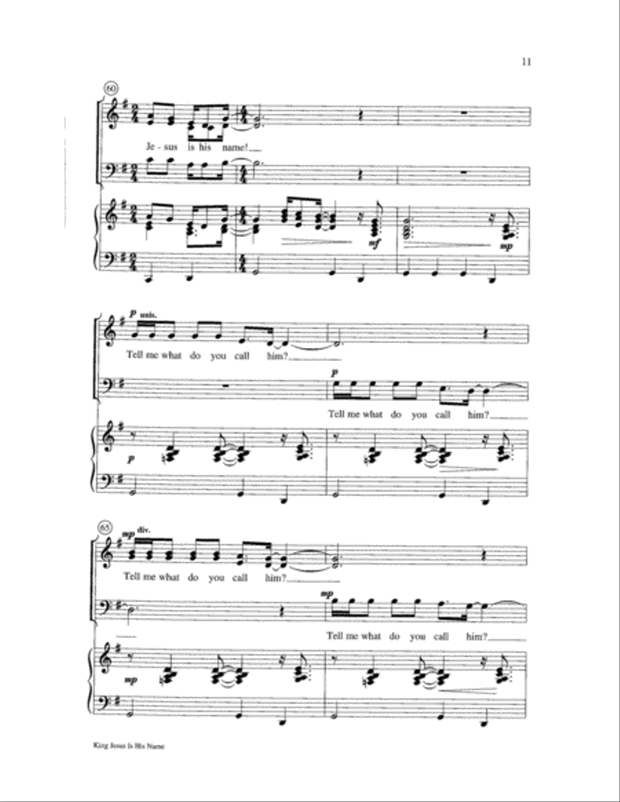 King Jesus Is His Name 3-Part scores gallery preview page 11
