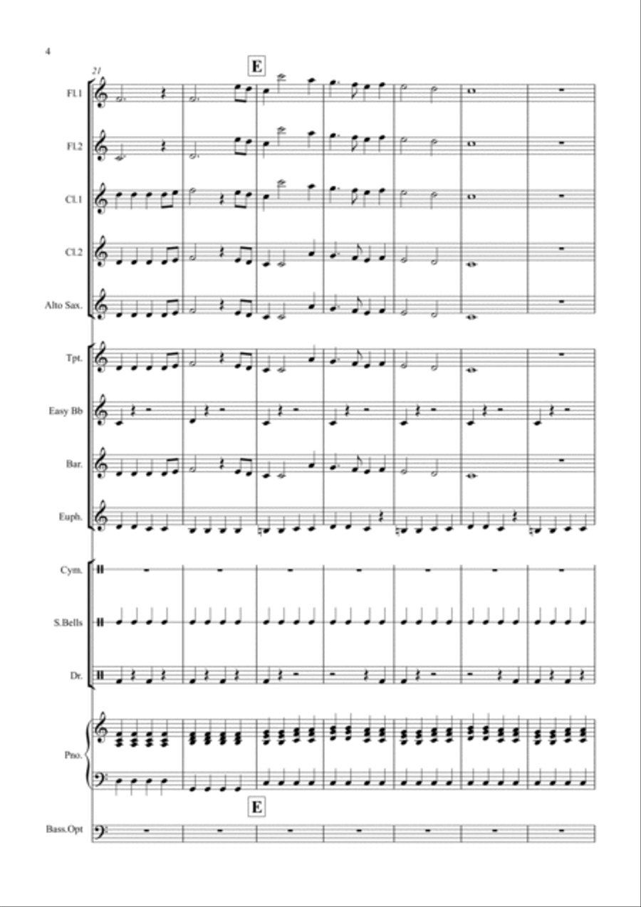 Joy to the world (Rock Style!) for School Wind Band Concert Band scores gallery preview page 4