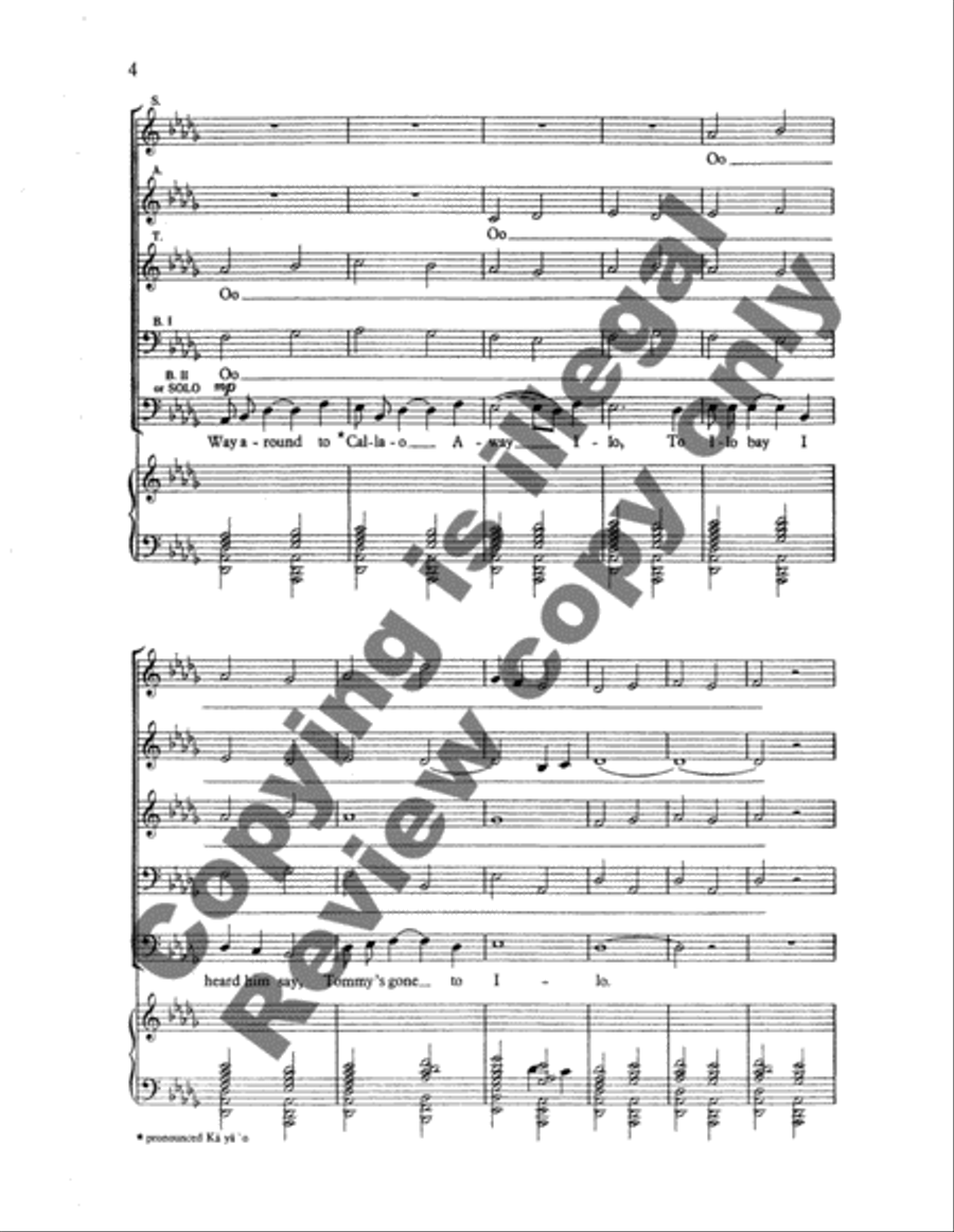 Tommy's Gone to Ilo 4-Part scores gallery preview page 7