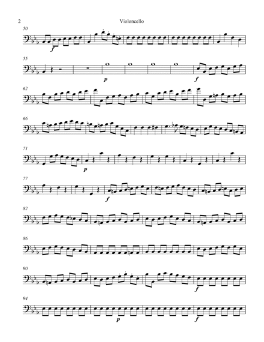 Symphony #3 Movement I. String Quartet scores gallery preview page 2