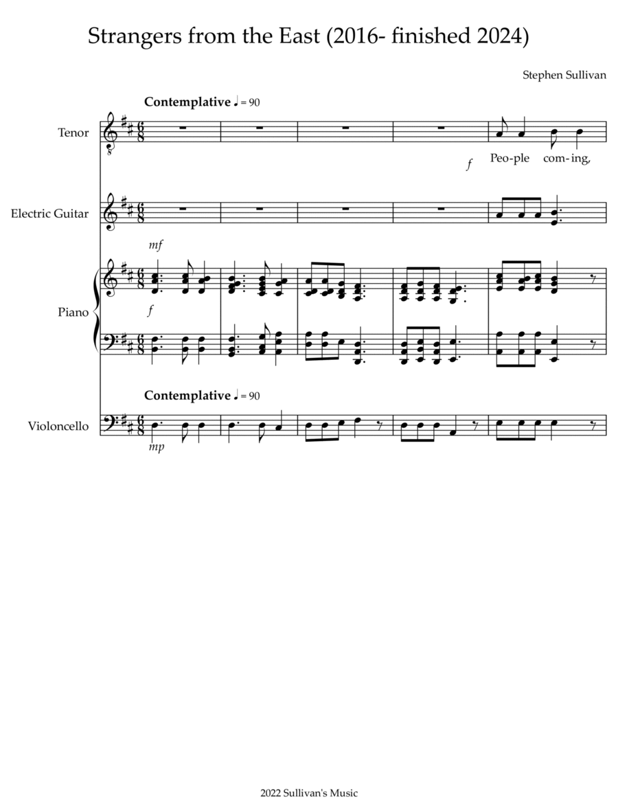 Strangers from the East (2016/2024- revised) Score and Parts scores gallery preview page 1