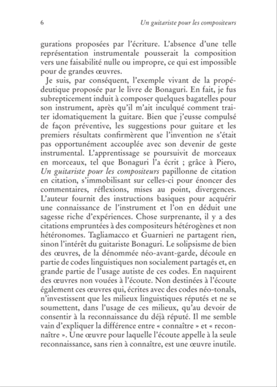 Un guitariste pour les compositeurs. Remarques et suggestions sur la composition pour guitare (+fichiers mp3). Préface de Davide Anzaghi School and Community scores gallery preview page 7