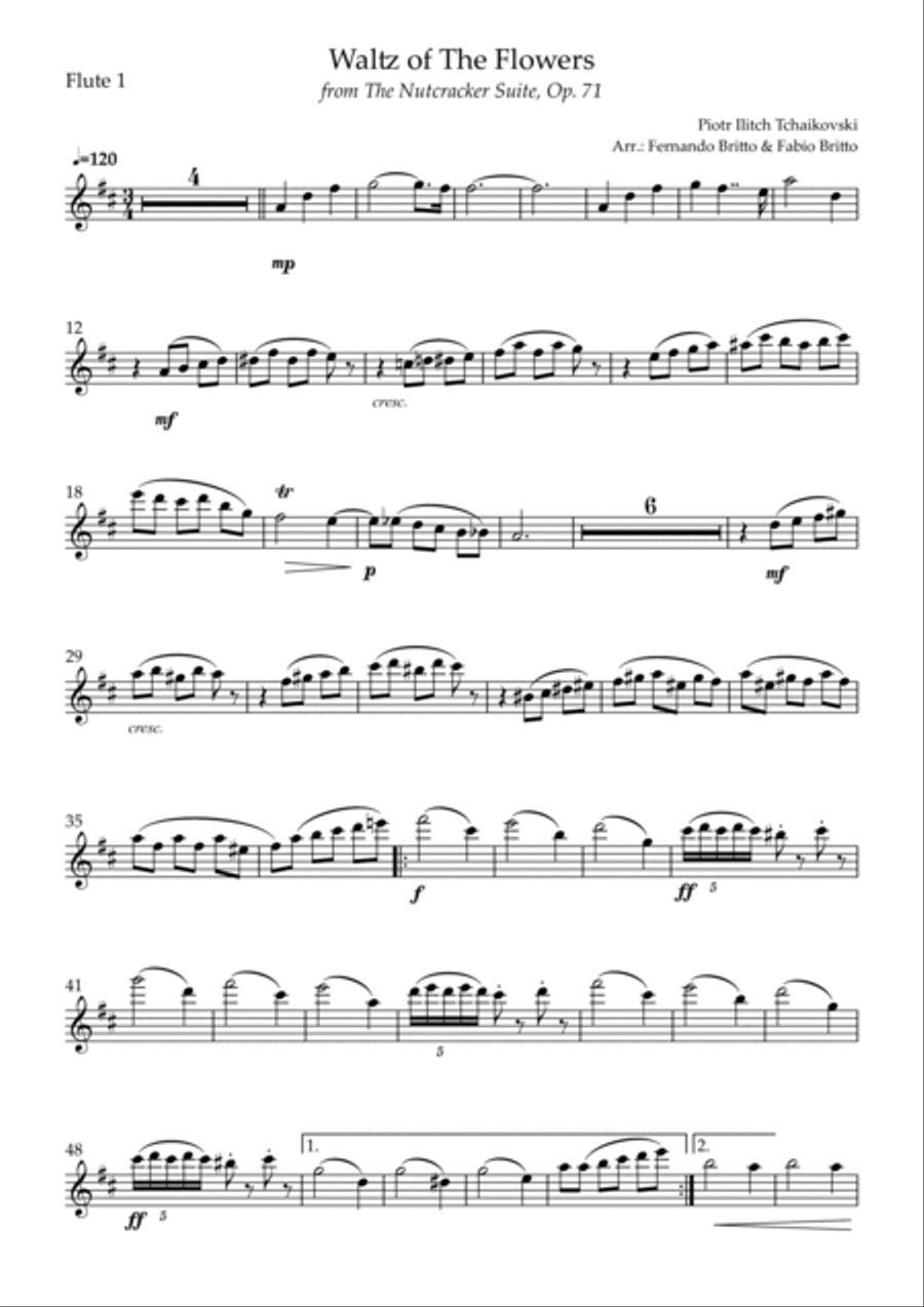 Waltz of The Flowers - from Nutcracker (P. I. Tchaikovsky) for Flute Trio Flute Trio scores gallery preview page 5