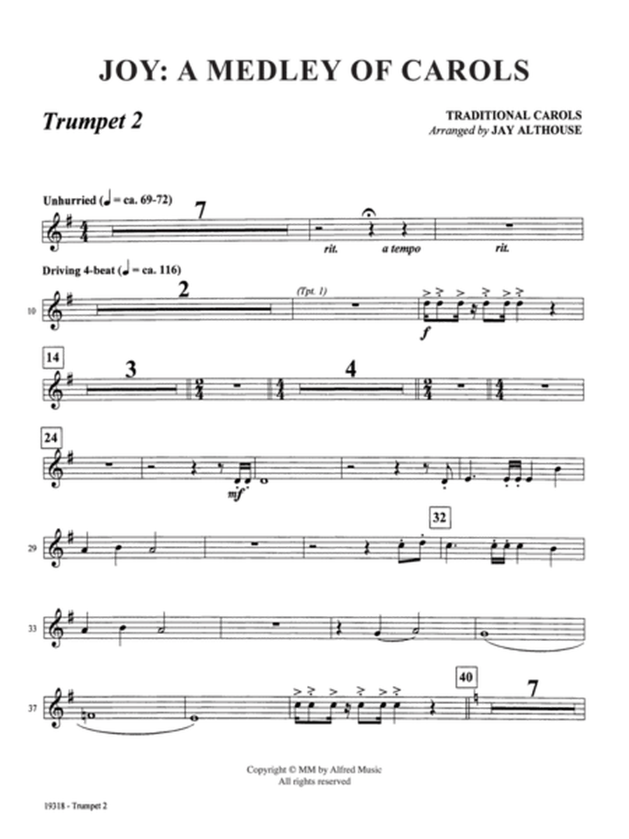 Joy: A Medley of Carols: 2nd B-flat Trumpet