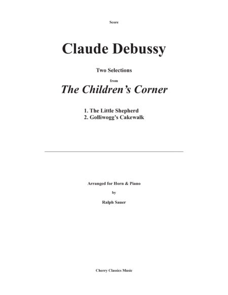 Two Selections from the Children’s Corner for Horn and Piano