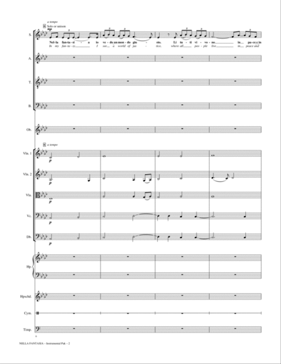 Nella Fantasia (In My Fantasy) (arr. Audrey Snyder) - Full Score Choir scores gallery preview page 2