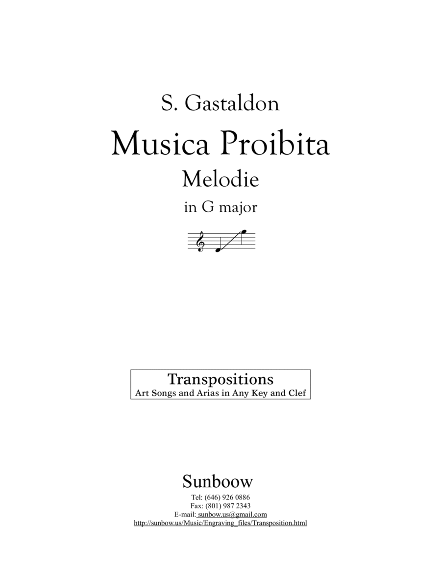 S. Gastaldon: Musica Proibita (G Major)