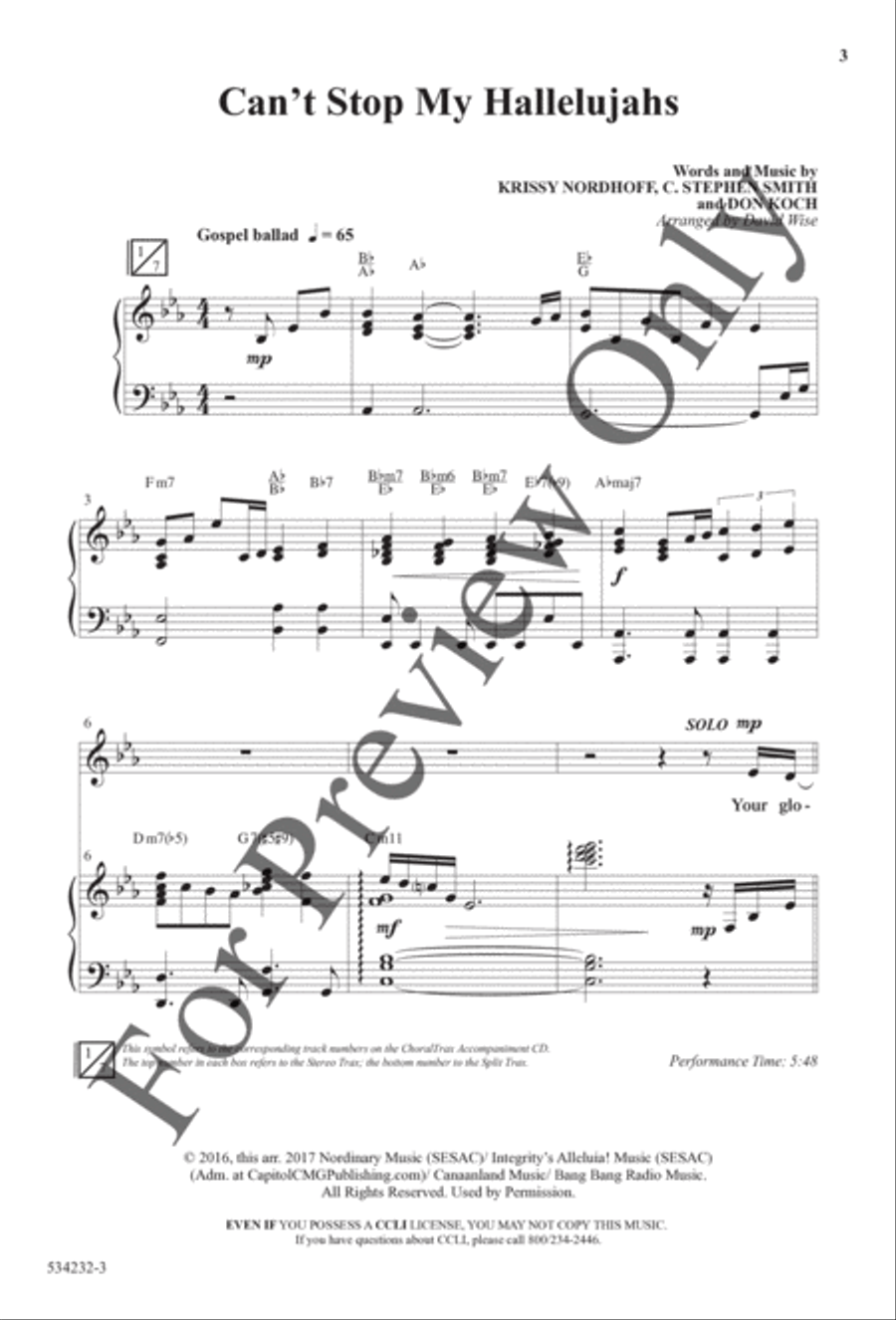 Can't Stop My Hallelujahs - Anthem Choir scores gallery preview page 2