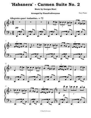 'Habanera' from Carmen - Bizet (Easy Piano)