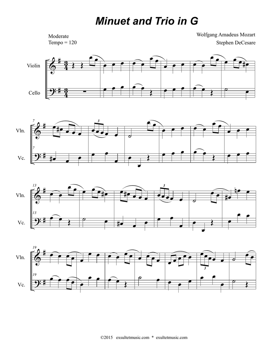 Minuet and Trio in G String Trio scores gallery preview page 2