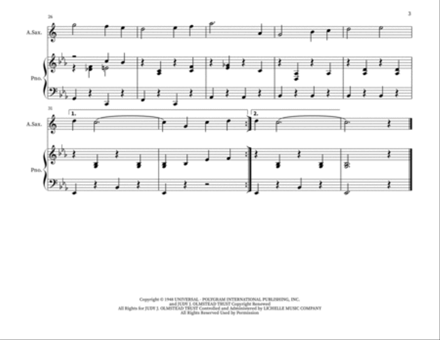 Blue Christmas Alto Saxophone scores gallery preview page 3