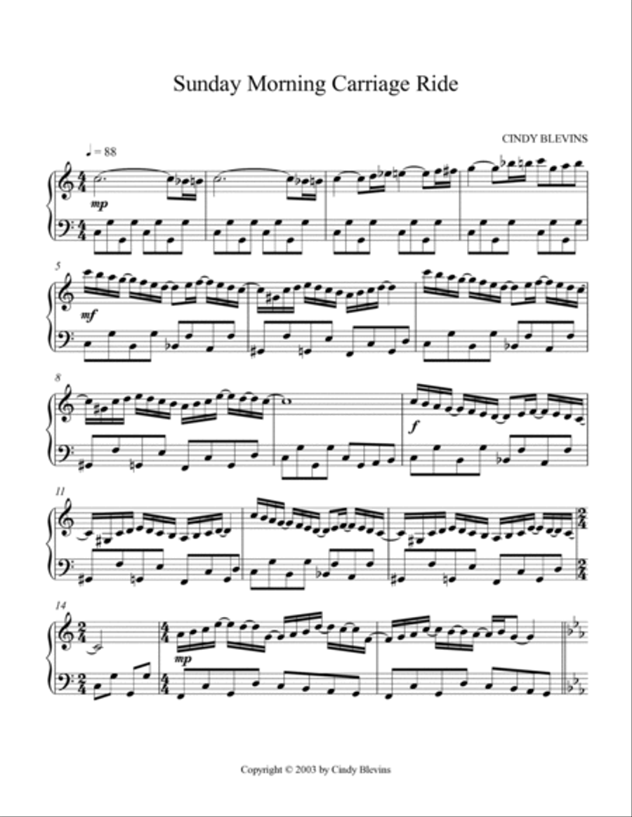 Sunday Morning Carriage Ride (Movement III of my advanced piano suite 