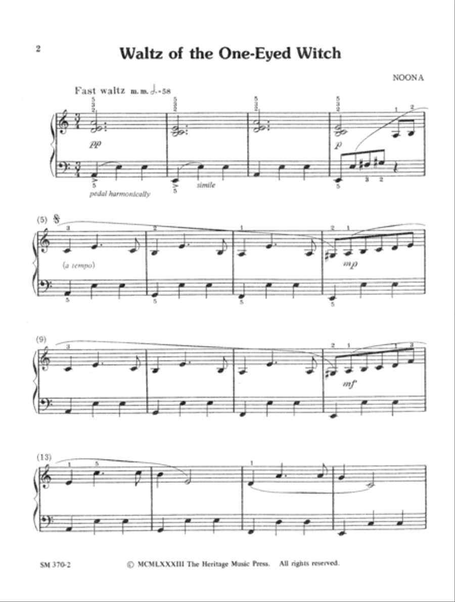 Waltz of the One-Eyed Witch Piano Solo scores gallery preview page 2